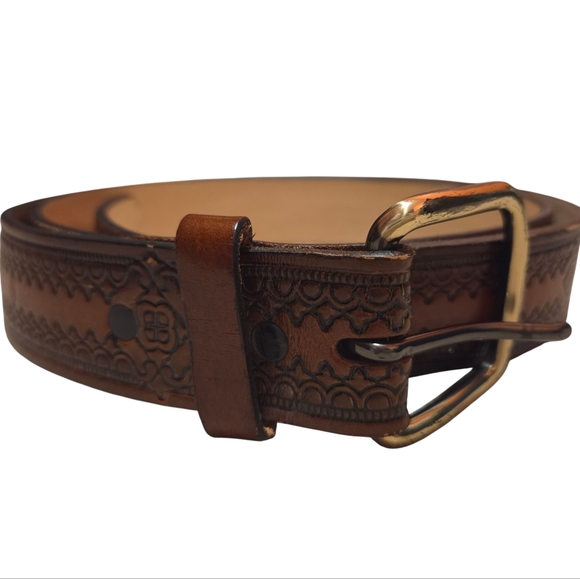Unbranded Other - Vintage Stamped Leather Western Belt Made In The USA Size 46